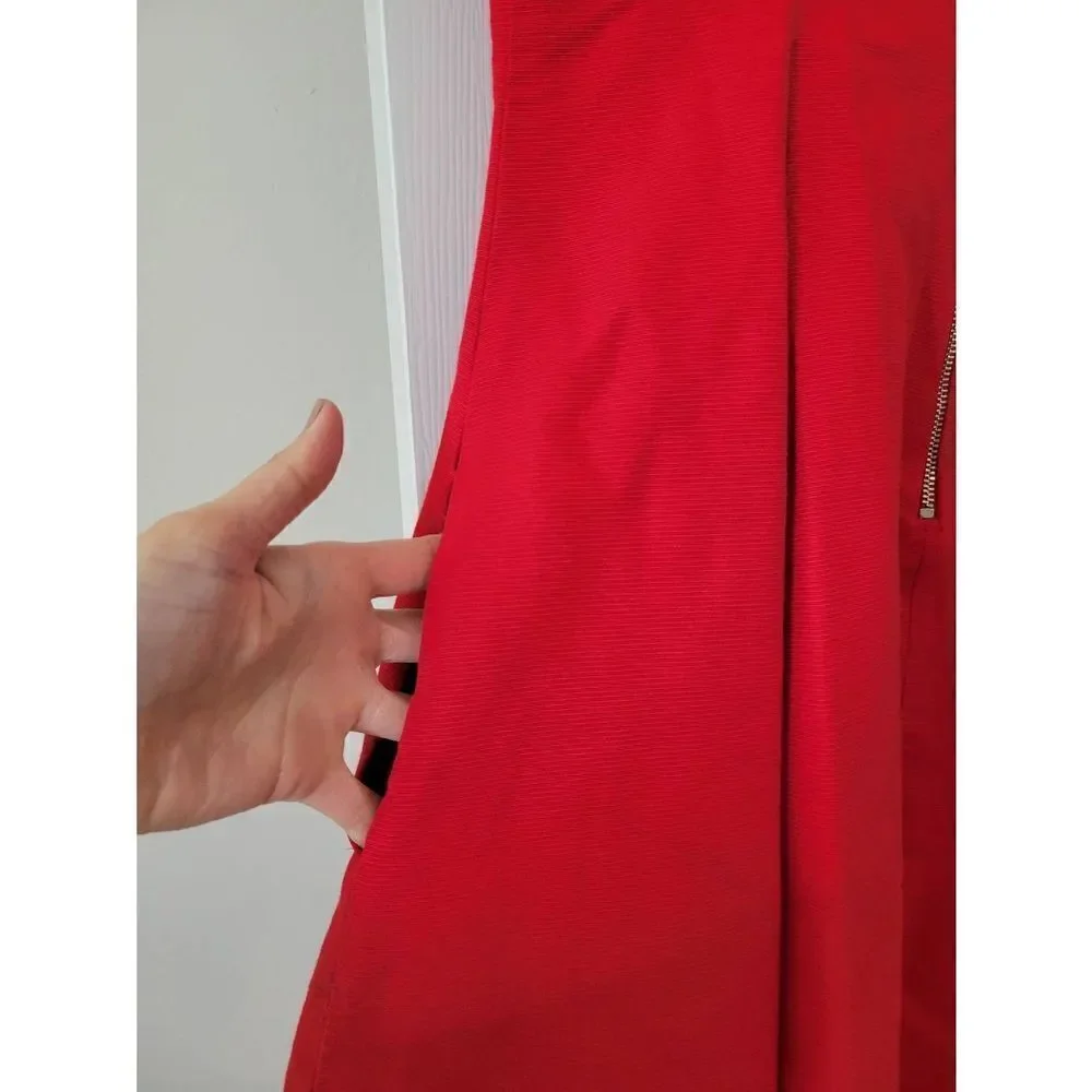Kate Spade Red Sleeveless Midi A-Line Dress